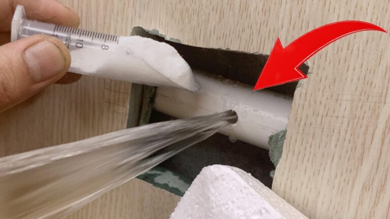 This simple trick transforms PVC pipe repairs using baking soda and styrofoam…