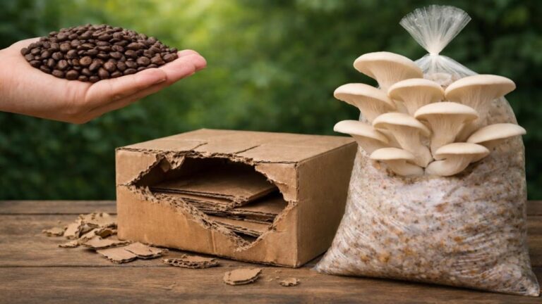 This simple trick turns cardboard and coffee into a delicious mushroom garden…