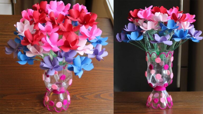 One very simple idea to transform plastic bottles into stunning vases…