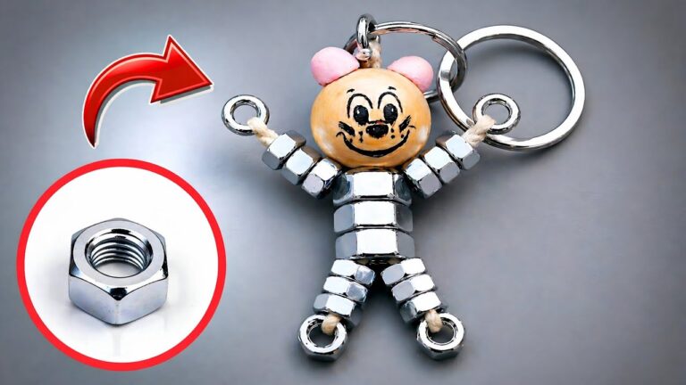 Craft a Stunning Keychain with 19 Metal Nuts – See the DIY Magic!