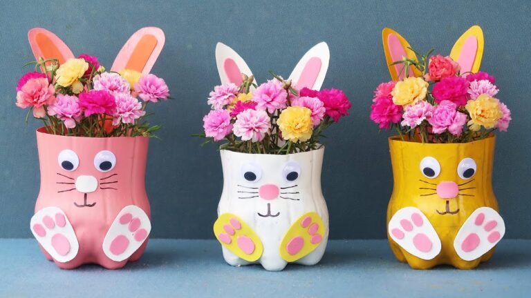 10 Adorable Rabbit Shaped Flower Pots You Can Make From Recycled Bottles!