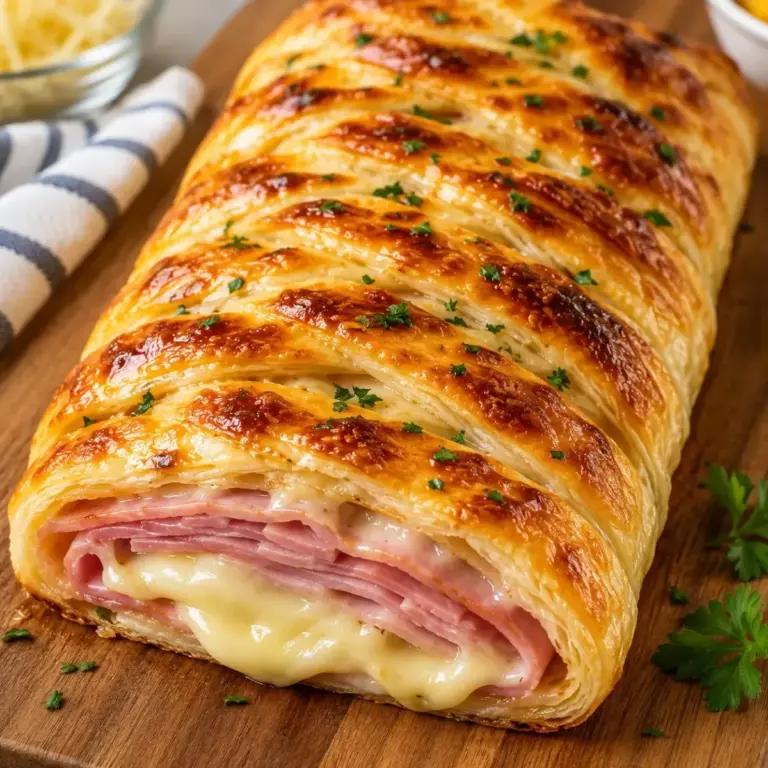 Ham, Cheese, and Béchamel Puff Pastry Twist Recipe