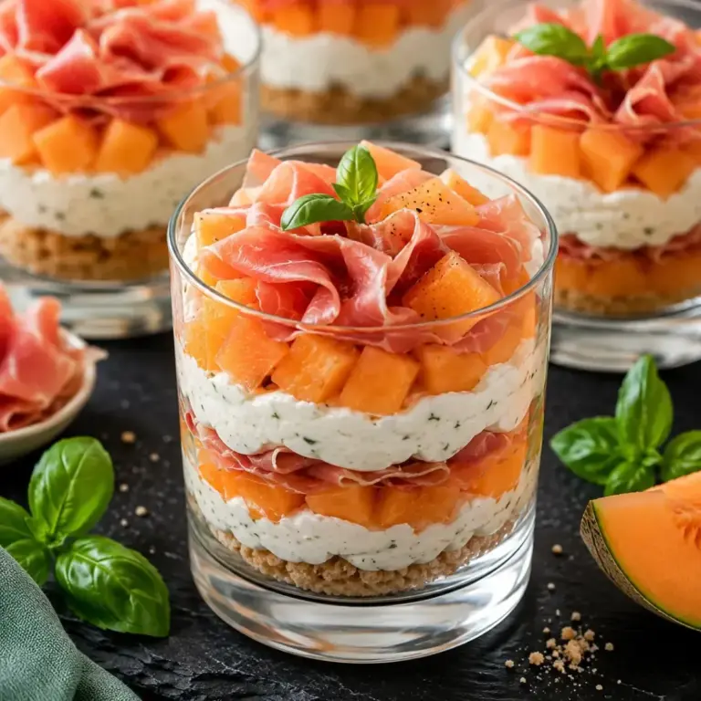 Melon, Prosciutto, and Cream Cheese Parfaits: A Refreshing Delight