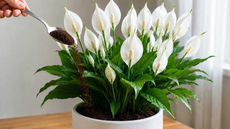 Just one teaspoon is enough! It can help produce glossy leaves and abundant blooms