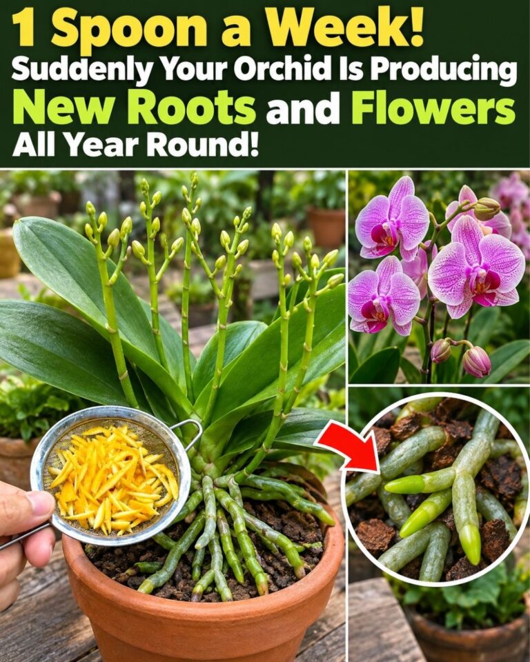 1 Spoon a Week! Suddenly Your Orchid Is Producing New Roots and Flowers All Year Round.