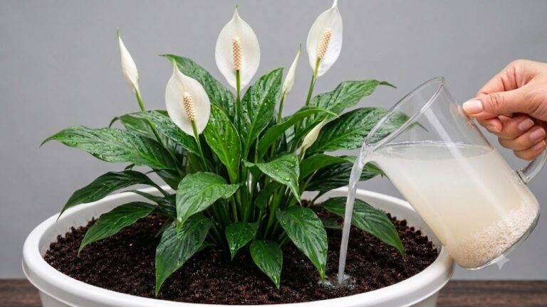 Pour This at the Base! Peace Lily Blooms Endlessly All Year Round