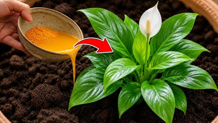🌸Just one spoon of turmeric and your dying peace lily will be covered in roots!