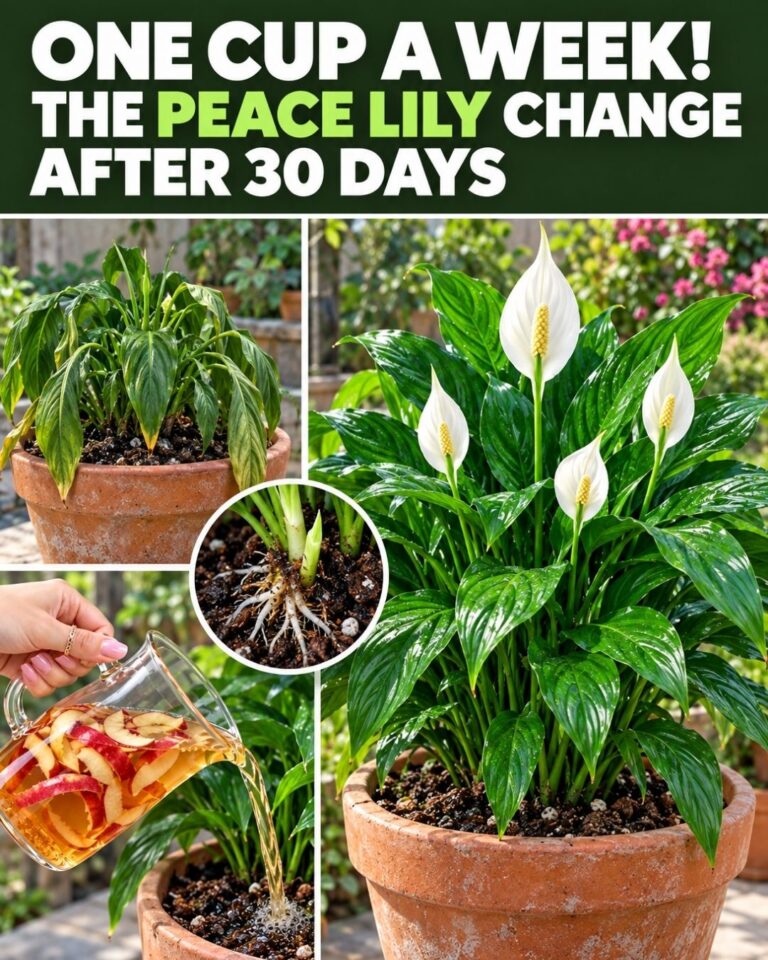 One cup a week! The change in my peace lily after 30 days was hard to believe.