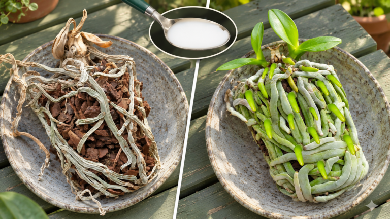 Just a spoonful! Discover the right start to help your orchid grow roots again