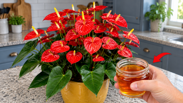 Just one glass per week! The steps to know for a vigorous, flowering anthurium