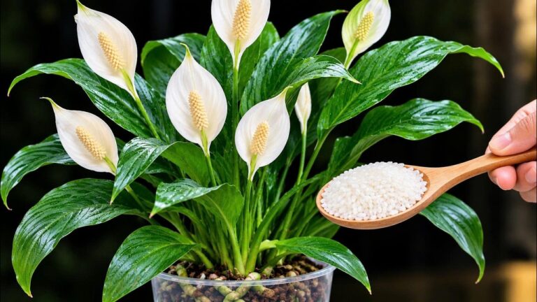 Just 1 Spoonful! Peace Lily Grows Strong and Blooms All Year Long!