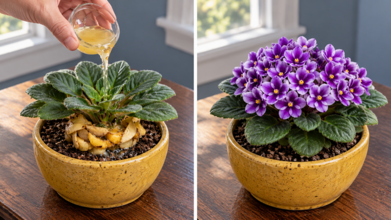 Just a spoonful! Discover the steps to help your violet get ready to bloom again